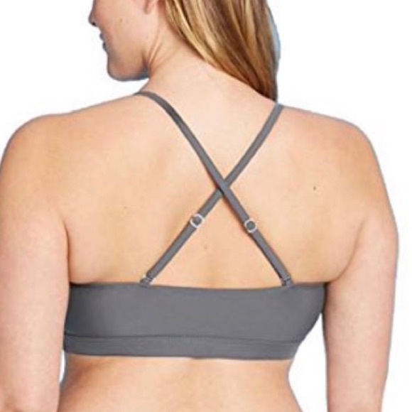 Pink and Gray Paisley Bikini Top Crisscross Back - Picture 5 of 8